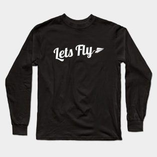 Cool Lets Fly Paper Plane T-Shirt Long Sleeve T-Shirt